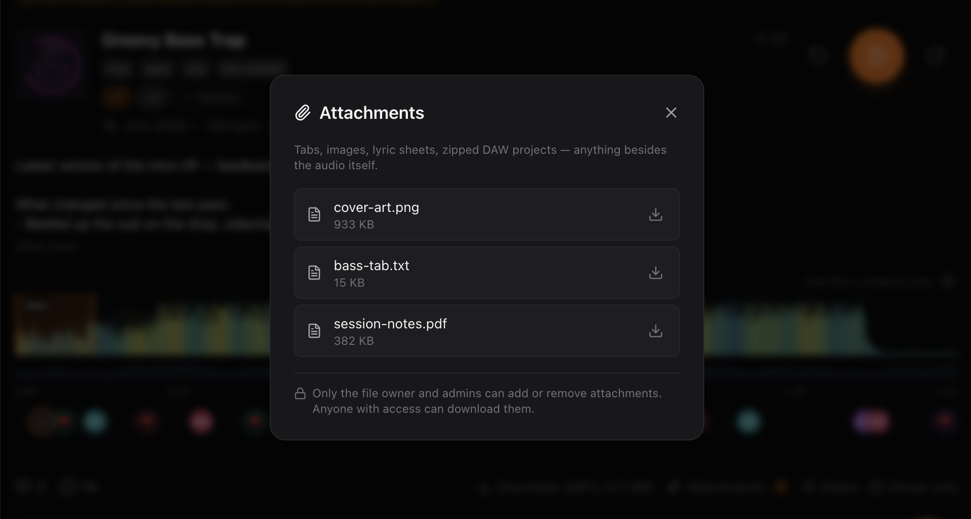 Keep every file with the track